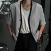 Chemises décontractées pour hommes Incerun Tops 2023 Style coréen Hommes Mode Épissage Solide Confortable Mâle Cardigan à manches courtes Blouse S-5XL