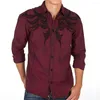 Chemises décontractées pour hommes Mode Vintage imprimé floral à manches longues pour homme de haute qualité Slim Fit Effectue scène Vêtements masculins Chemise Tops