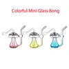 Mais novo Forma de Cogumelo Mini Bong Tubo de Água Hookah Colorido Sólido Brilho Luminoso no Escuro Dab Rig Bongs Tubos com 10mm Masculino Joint Oil Burner Banger Nail