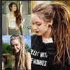 Human Hair Burek Saisity 22 -calowe ręcznie robione syntetyczne dredy przedłużenia włosów dla kobiet farbowanie włosów Faux Locs szydełko warkocze Hip Hop 230906