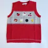 Pullover baby sweaters girls clothes tops Hand crafted cartoon embroidery knitting vest wool blend soft sweater 230905