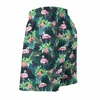 Мужские шорты с тропическими пальмовыми листьями, дизайнерская доска, летние яркие фламинго, спортивные шорты для фитнеса, пляжа, мужские винтажные плавки больших размеров