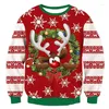 Men's Sweaters 2023 Santa Claus Xmas Patterned Sweater Cosplay Christmas Tops Men Women Funny Pullovers Men/female Sweartshirt