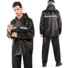 Men's Tracksuits Water Repellent Two Piece Raincoat Pants Set With Reflective Strip Riding Clothes