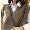 Vest Coat Spring And Autumn Sleeveless Jacket Knitted Womens Sweater V Neck Loose Winter