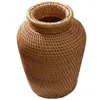花瓶のickerバスケットrattanぶら下がっているフラワーポットフラワーストレージ花瓶の素朴な織物ポット