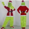 Stage Wear Halloween Explosion Green Fur Monster Grinch Cosplay Santa Costume Party Come Halloween Cosplay Set Anime Vêtements T220901301h