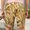 Shorts pour hommes 2023 Hommes Pantaloni Export Hambourg et frites mignon 3D imprimé grand bas d'été en vrac