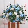 Dekorativa blommor bröllopsväg citerat siden ros pion pion hortensia diy bågad dörr rad fönster t station dekoration blommor boll