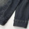 Giacche da uomo Giacca di jeans invecchiata vintage di qualità con cuciture per uomo Cappotto di jeans con bottoni neri Streetwear