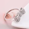 Wedding Rings 1Pcs European American Fashion Full Diamond Bow For Women Sweet Cute Crystal Ring Party Jewelry Decoration