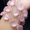 Strand natural rosa quartzo lótus pulseira charme cristal moda feminina e masculina yoga cura jóias presente