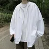 Herrenjacken, Herrenjacke, Freizeit, trendig, High Street, mit Kapuze, Sommer, atmungsaktiv, Reißverschluss-Design, Baggy, japanischer Stil, Unisex-Oberbekleidung, sonnenfest