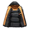 Casacos masculinos com capuz jaqueta de inverno parkas à prova de vento quente algodão engrossar casacos casal outerwear masculino