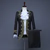 Mężczyzny Prince Aristocrat wytłoczony retro vintage Rococo Medieval XVIII -wieczne spodnie płaszczowe stroje maskarady kostium ślubny 230906