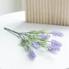 Decorative Flowers 32cm Artificial Flower Flocking Lavender Fake Outdoor Plant Wedding Home Garden Restaurant Decoration