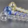 wholesale 12cm s shape Pyrex glass pipes Curved Glass Oil Burners Pipes with Different Colored Balancer Water Pipe smoking pipe