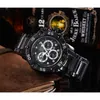 Orologi da polso di lusso con quadrante grande, serie Tough Guy, personalità aziendale, calendario della moda, cinturino in acciaio inossidabile luminoso, orologio al quarzo per uomo