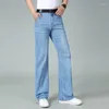 Herren-Jeans, mittlere Taille, elastisch, ausgestelltes Boot-Cut-Bein, männlich, Designer, klassischer Denim