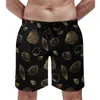 Men's Shorts Gym Sea Shells Retro Swimming Trunks Pink And Teal Man Quick Dry Sports Oversize Board Short Pants