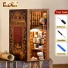 Accessoires pour maison de poupée Cutebee DIY Book Nook Miniatures Shelf Insert Dollhouse Modèle Roombox Kit de construction Étagère en bois Jouets Serre-livres pour cadeaux de Noël 230905