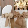 Natural Hessian Burlap Chair Sashes Rustic Burlap Chair Bow for Wedding Events Banquet Decoration SN867