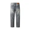 Мужские джинсы High Street, винтажные вставки с градиентом, прямые брюки, американские модные свободные повседневные брюки, весна-осень 2023