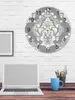 壁時計クラシッククラシックラグジュアリーブロケードグレーの明るいポインター時計ホーム装飾丸サイレントリビングルームベッドルームオフィスの装飾