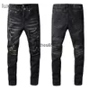 Designers Jeans Amirrss Pantalons pour hommes New US Casual Hip Hop High Street usé et usé lavage splash encre peint Slim Fit Jeans homme # 688 FB6O