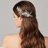Fermagli per capelli Design originale Colore argento Sposa Forcina lunga fatta a mano con strass in lega imitazione perla Accessori da viaggio per pettine da donna