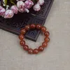 Pulsera de calcedonia de ágata roja natural con piedras preciosas de cristal