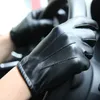 Five Fingers Gloves Driving Men's Luxurious Pu Winter Autumn Driving Keep Warm Gloves Cashmere Tactical Gloves Leather Black Outdoor Sports 230906