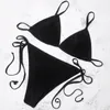 Costumi da bagno da donna ZTVitality Bikini nero Push Up Bikini 2023 Halter Reggiseno imbottito Fasciatura Costume da bagno Vita bassa Backless Donne sexy