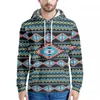 Men's Casual Shirts Brown Print Fashion Tribal Style Polynesian Hoodie Sweatshirt Long Sleeve Slim Fall/Winter