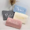 Blanket Embroidered Name Shower Stroller born Gift Personalized Soft Breathable Cotton Knitted 230905