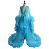 Ruffled Dresses Photography Gown Long Tail Dresses Photography Tulle Maternity Red Photo Shoot 3d Maternity Dress