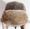 Berets Winter Bomber Hüte Männer Frau Mann warmes winddes Ushanka -Kappe mit Ohrlappung für Frauen PU Lederfell russische Trapper -Ohrklappe Hut