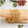 Brazalete Aniid 4 unids / set Dubai pulsera plateada para mujeres etíope árabe africano indio novia banquete joyería regalo entrega entrega pulsera dhsga