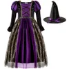 Cosplay Girls Witch Halloween Dress Kids Bat Costumes Children Carnival Party Ball Gown Fancy Mesh Princess 230906