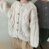 Pull coréen enfants pulls Cardigan automne et hiver bébé laine grossière chanvre rétro manteau garçons filles 230906