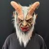 Maski imprezowe lucyfer cosplay lateksowe maski Halloween Costume Scary Demon Devil Movie Cosplay Horrible Horn Mask