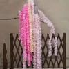 파티 웨딩 천장 장식 가짜 화환 아치 아치 아이비 diy zz를위한 장식 꽃 100cm 인공 체리 꽃 포도