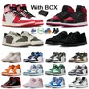 Jumpman 1 Basketball Shoes 1s for Mens Women OG Cactus Jack 1S Offes UNC Toe Spider Verse Satin Bred Fierce Pink Starfish Pine Green Black White Sneakers Trainers