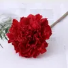 Fleurs décoratives 5pcs soie artificielle rose bouquet d'oeillets pour la fête des mères décoration de mariage de l'enseignant cadeau fausses fournitures de fleurs