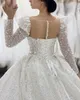 Abiti da sposa di lusso con paillettes Abiti da sposa Abiti da sposa Maniche lunghe Perline Abito da sposa per spose vestido