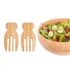 Spoons Bamboo Salad Hands Natural Rice Spoon Non-stick Soup Unpainted Wooden Stirring Fork Utensils Tableware