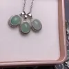 Naszyjniki wiszące 10pcs Kamień naturalny owalny naszyjnik wisiorki jadeite jade