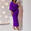 Robes décontractées Sexy hors épaule col en V Big Bow robe moulante soirée femmes élégantes manches courtes dos nu haute fente robes africaines