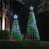 Christmas Decorations LED Christmas Tree Lightshow String Cone Waterfall Star Lights Outdoor Multicolor Lightshow For Wedding Party Decoration EU Plug 230905