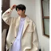 Men's Jackets Jacket Spring Autumn Retro Buttons Suit Collar Pilot Long Sleeves Single-breasted Solid Color Street Short Top Coat